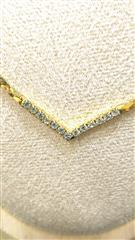 Synthetic Cubic Zirconia Stone Necklace Yellow Gold Electroplate 7.06g